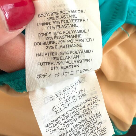 J. Crew Ruched V Neck One Piece Swimsuit In Teal Blue Green Size 8 Long Torso - Picture 10 of 10